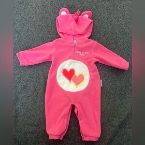 Vintage Care Bears Pink Heart Kids Footie size 9 months